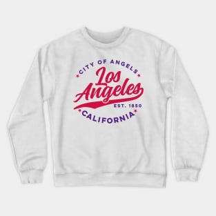 Vintage Los Angeles City of Angels California Red Text Crewneck Sweatshirt